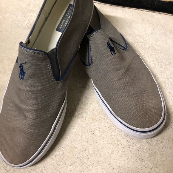 Mens Canvas Polo Slip On Sneakers 